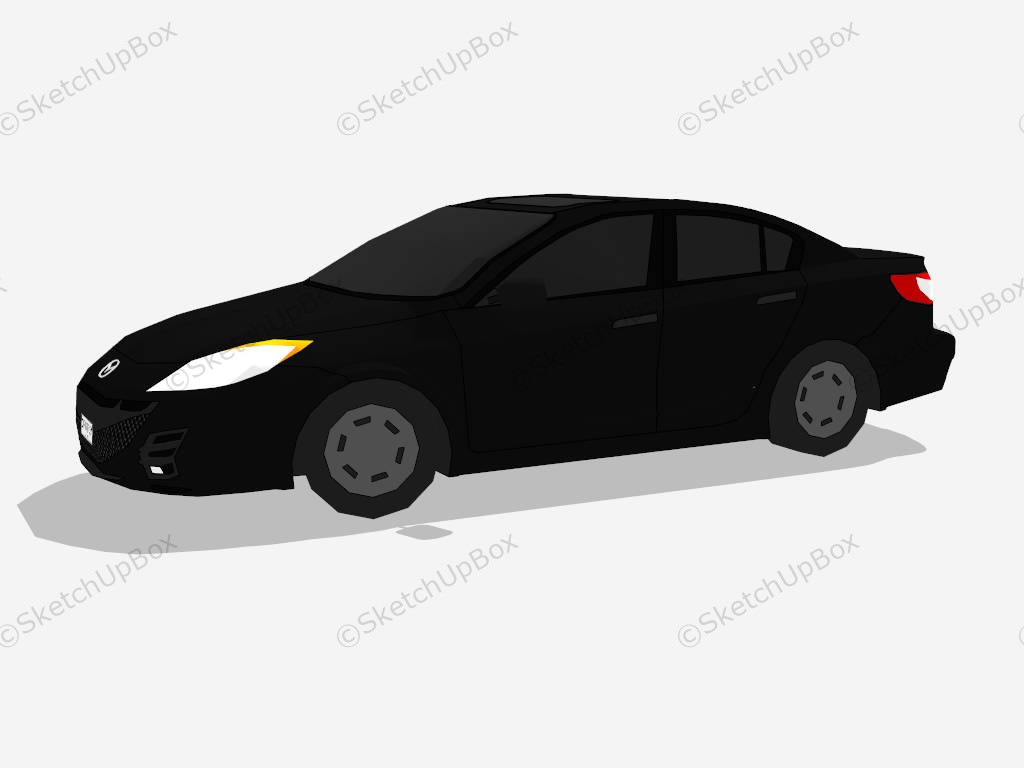 Mazda 3 Black Sedan sketchup model preview - SketchupBox