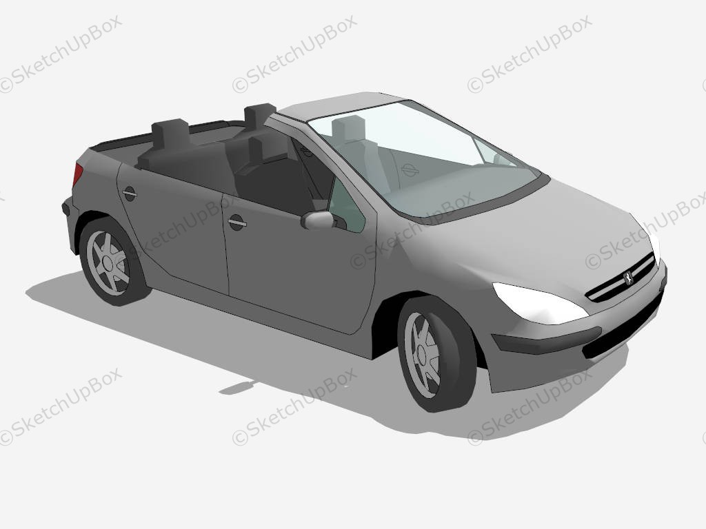 Peugeot 307 CC Convertible sketchup model preview - SketchupBox