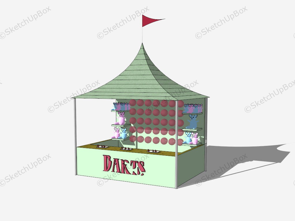 Balloon Dart Kiosk sketchup model preview - SketchupBox