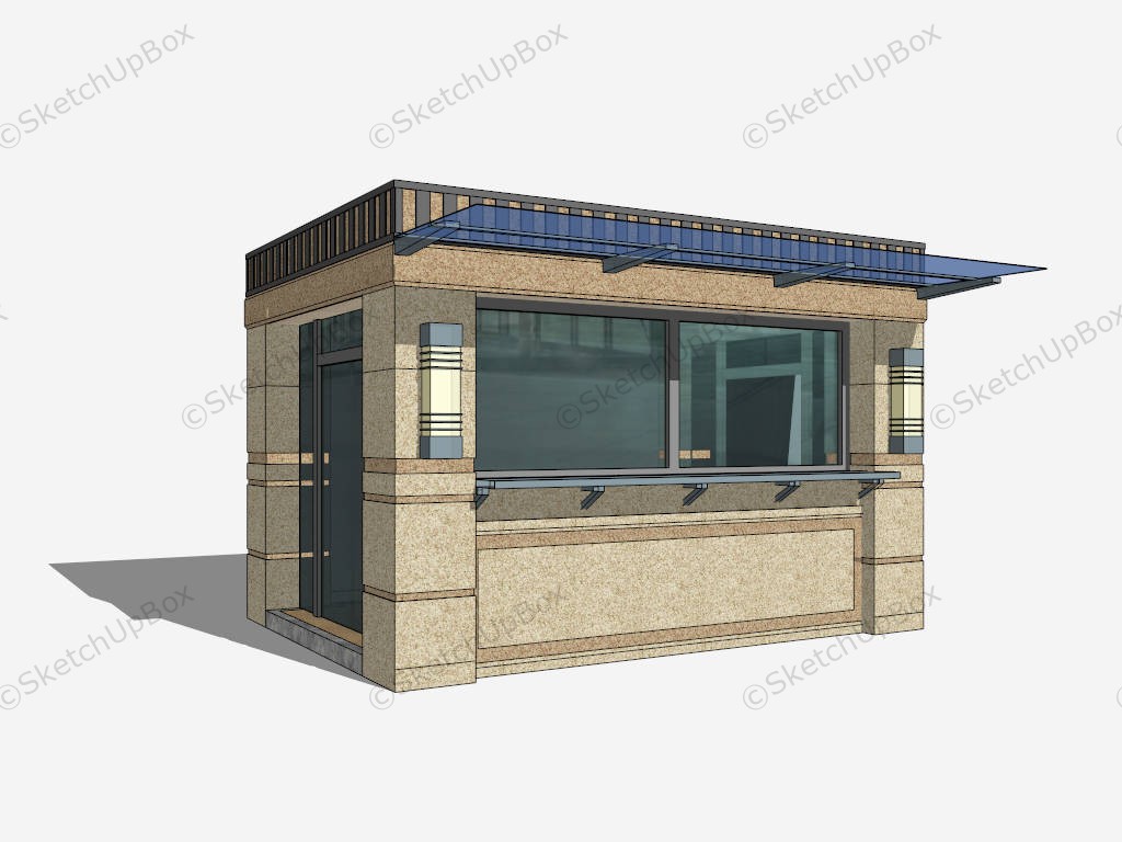 Stone Concession Stand Building sketchup model preview - SketchupBox