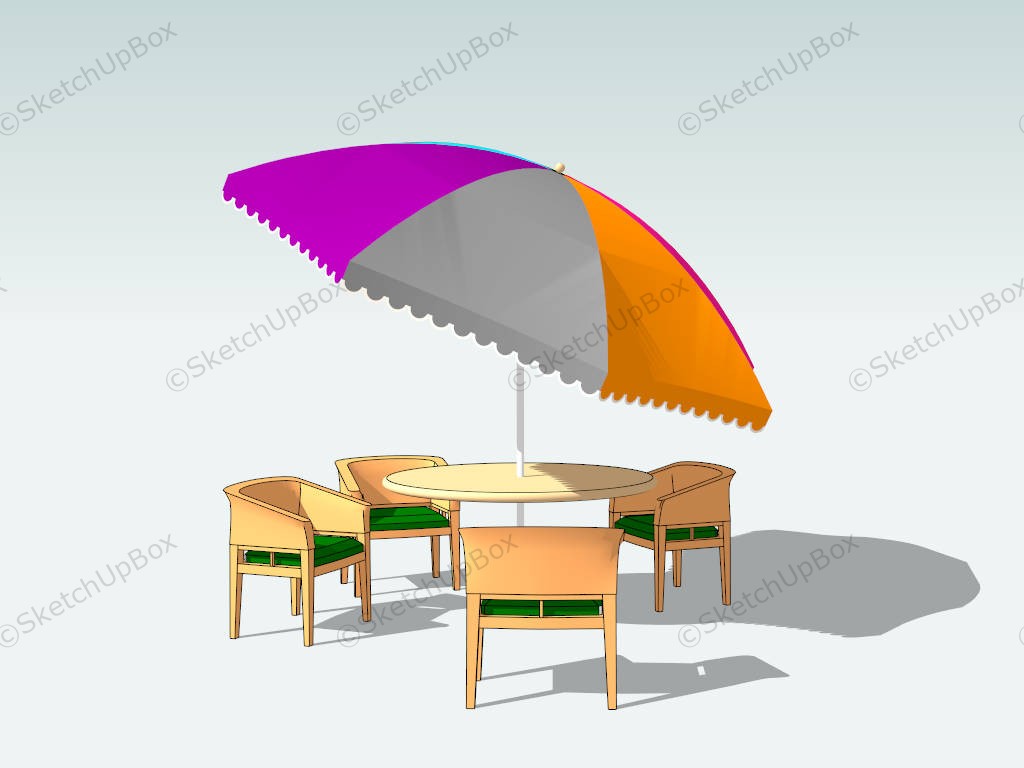 Outdoor Patio Bar Set Furniture sketchup model preview - SketchupBox