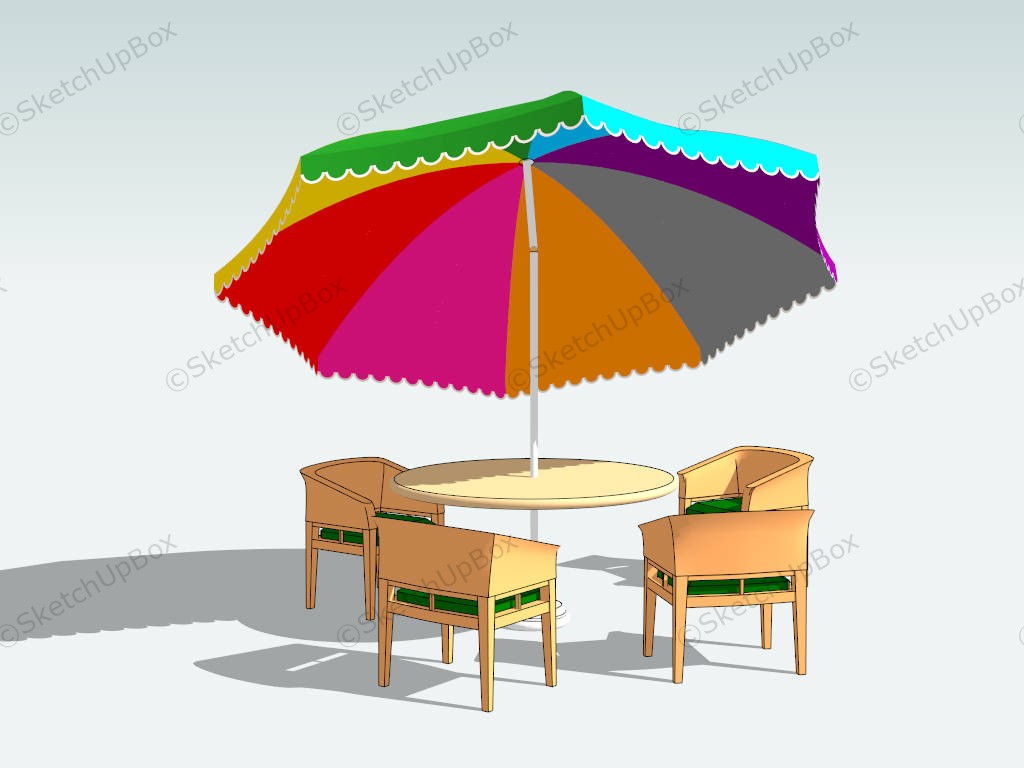 Outdoor Patio Bar Set Furniture sketchup model preview - SketchupBox