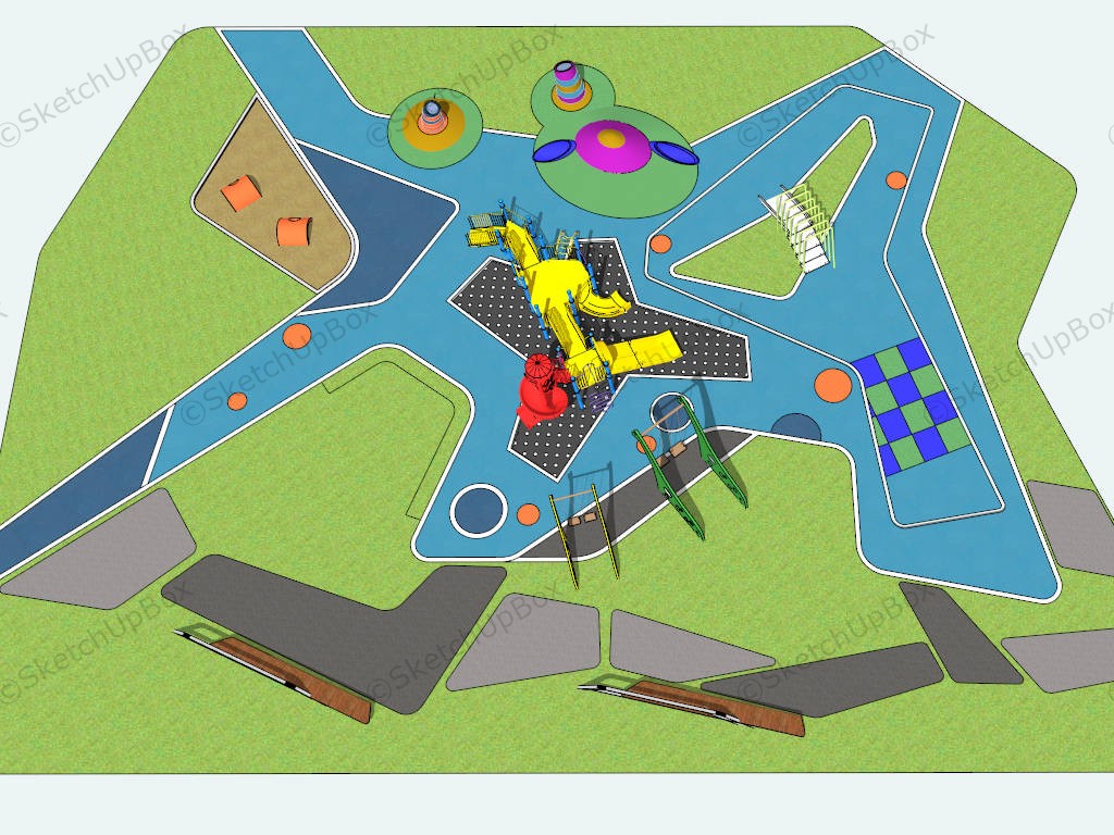 Early Childhood Playground Plan sketchup model preview - SketchupBox