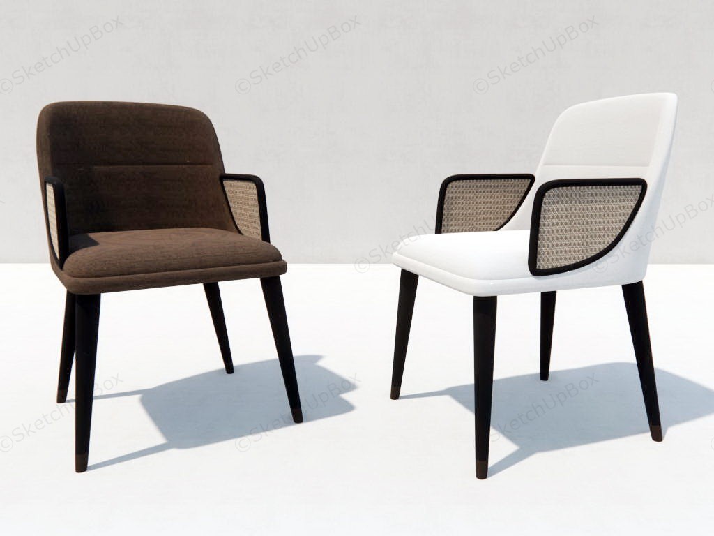 2 Accent Chairs Set sketchup model preview - SketchupBox