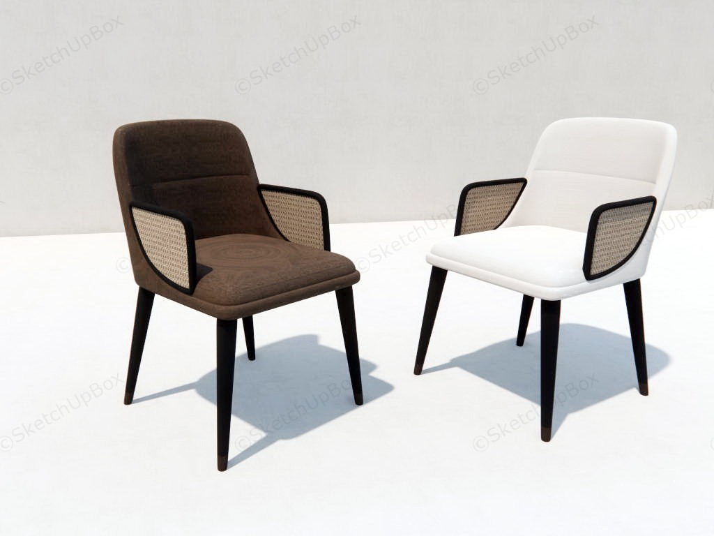 2 Accent Chairs Set sketchup model preview - SketchupBox