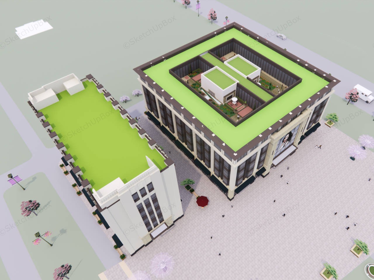 Commercial Complex Architecture Design sketchup model preview - SketchupBox