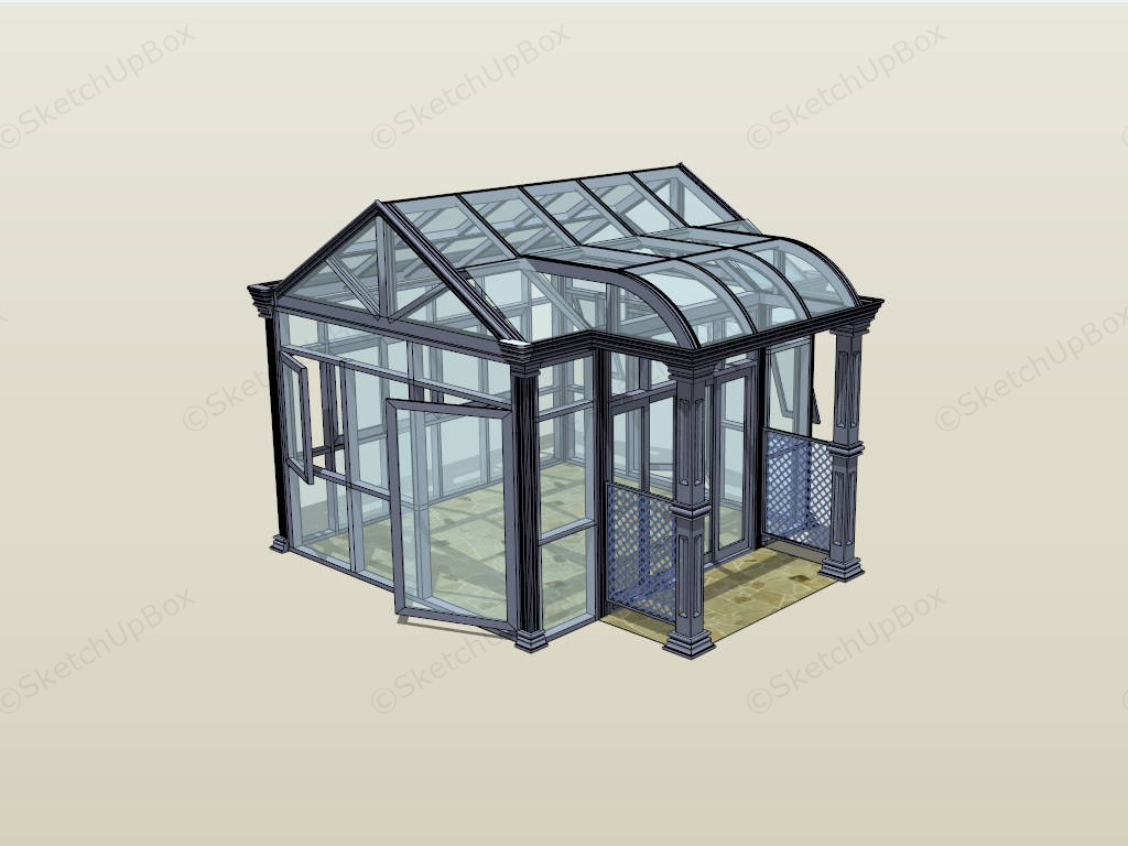 Backyard Greenhouse Design sketchup model preview - SketchupBox