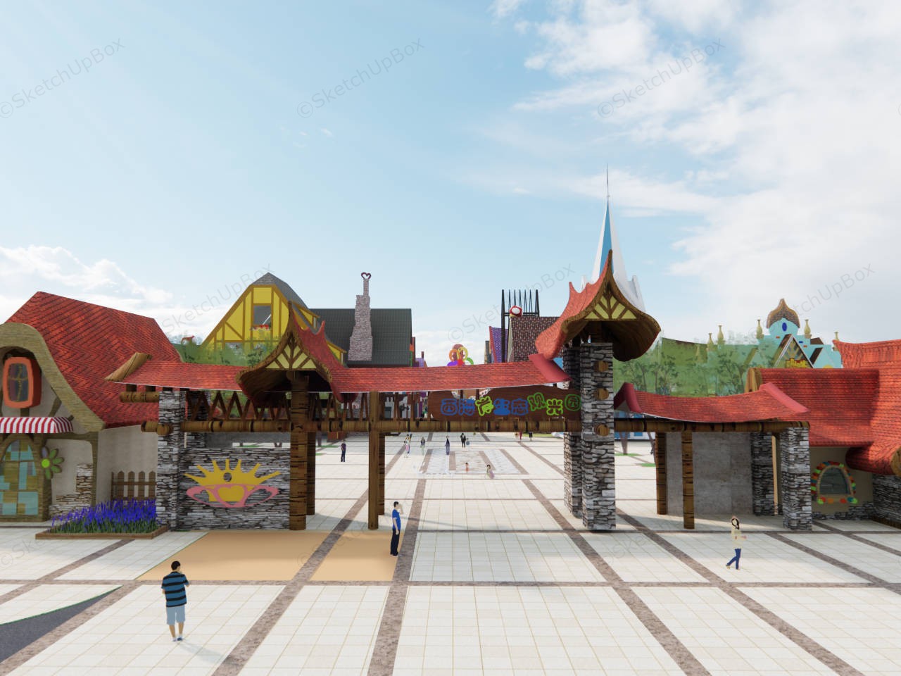Fairy Tale Theme Park Design sketchup model preview - SketchupBox