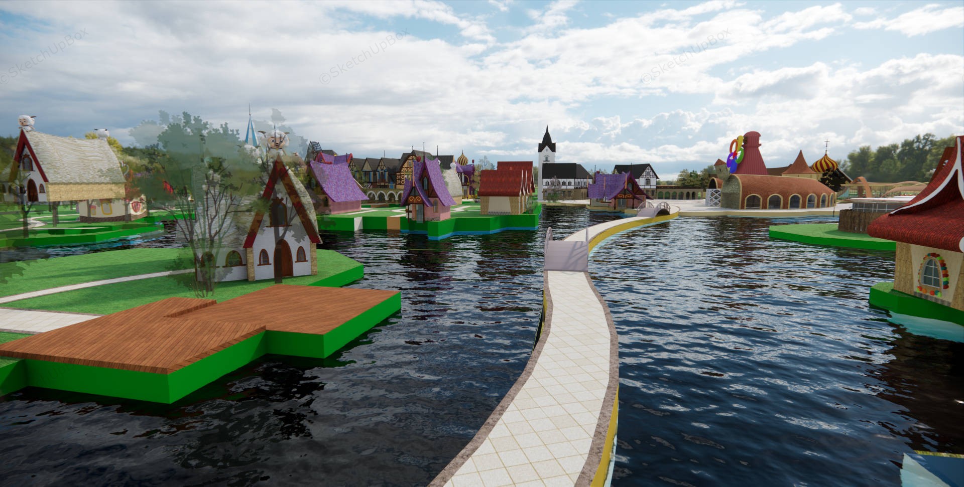 Fairy Tale Theme Park Design sketchup model preview - SketchupBox