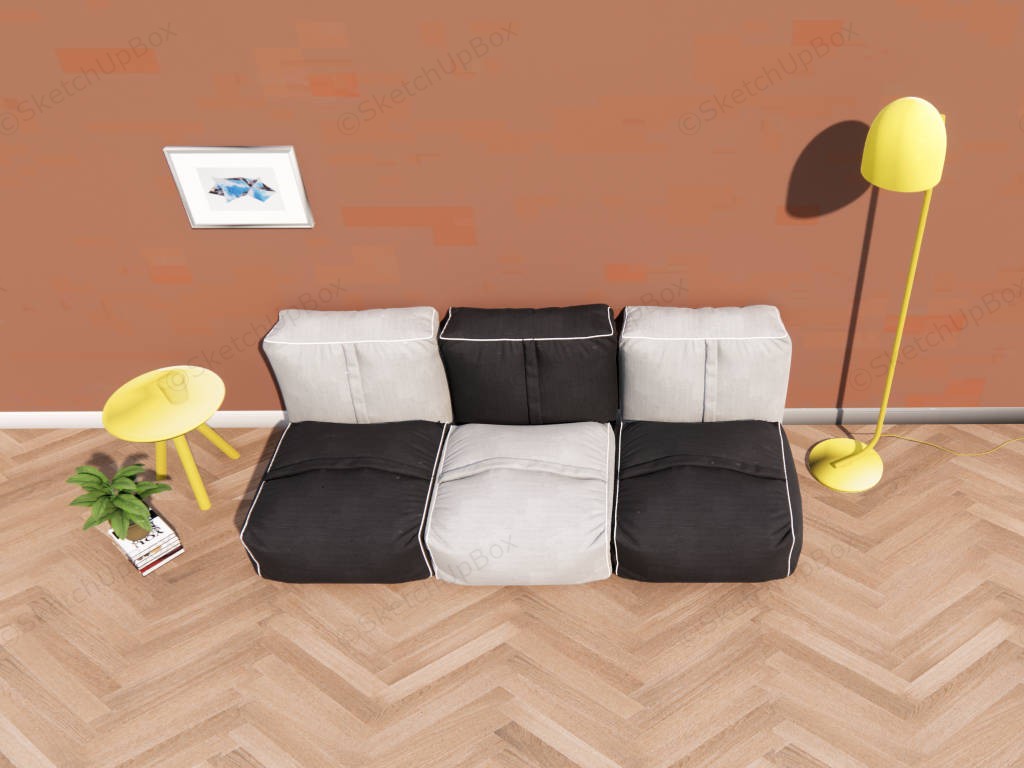 Modern Bean Bag Style Couches sketchup model preview - SketchupBox