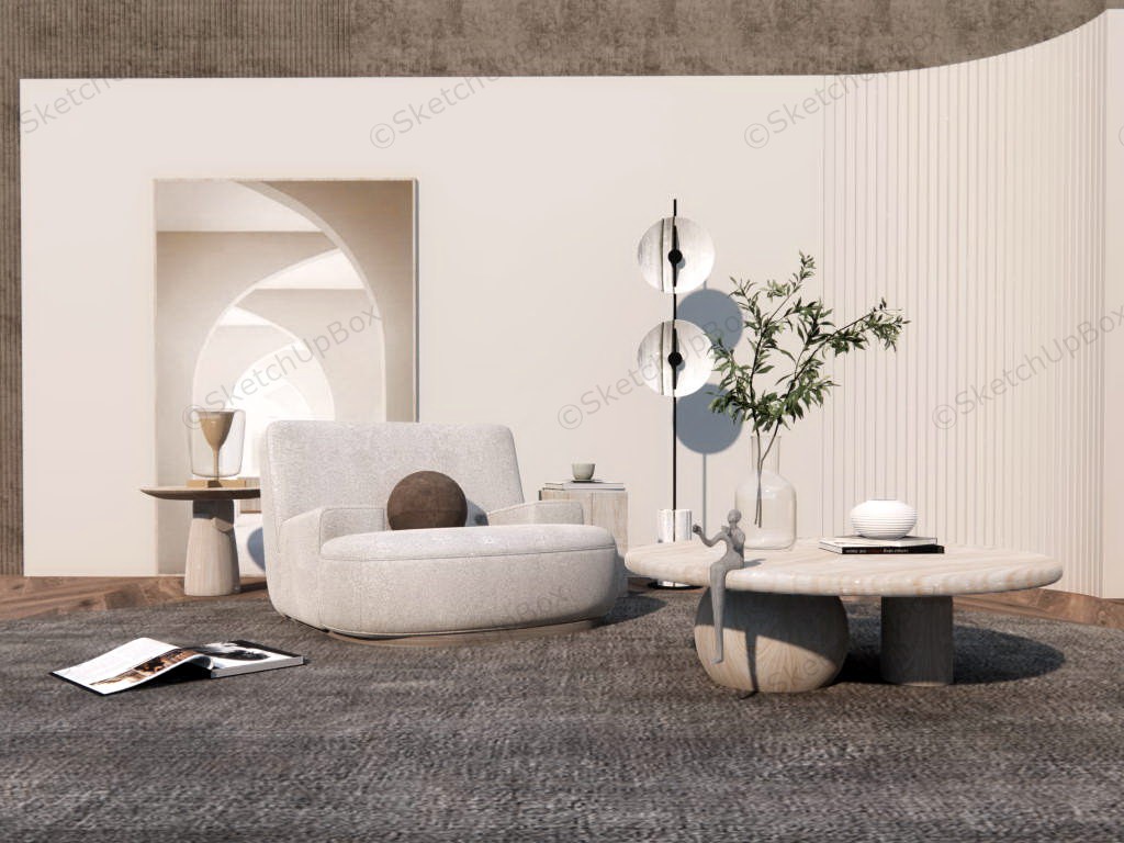Living Room Corner Decor Idea sketchup model preview - SketchupBox