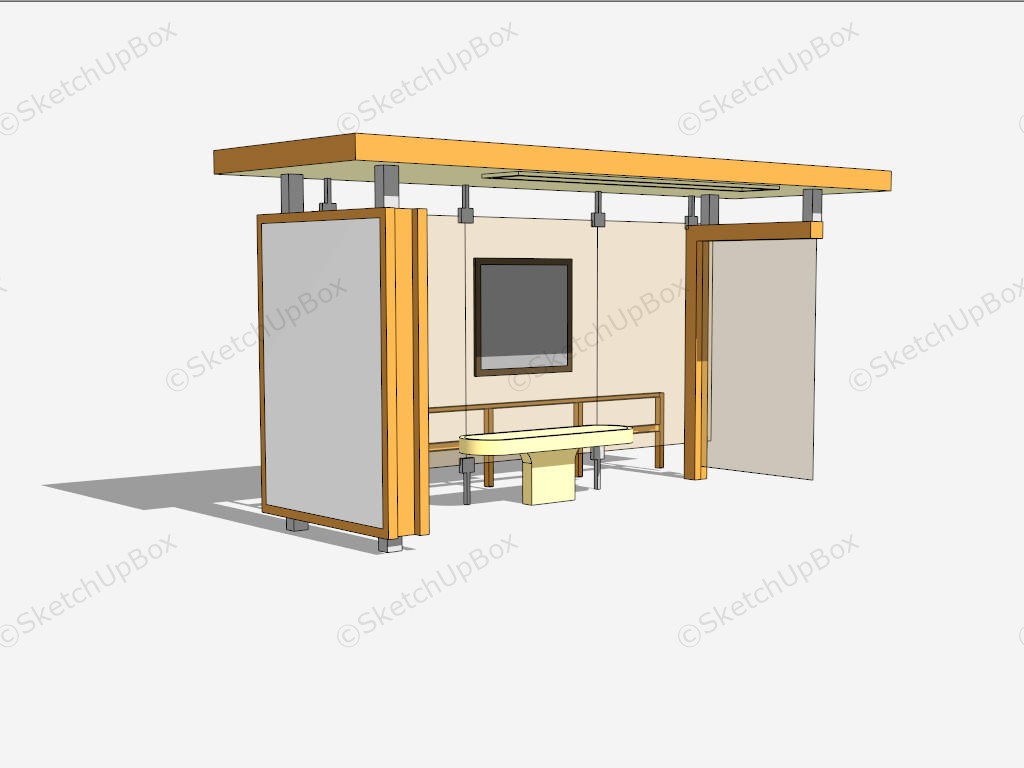Orange Bus Stop sketchup model preview - SketchupBox
