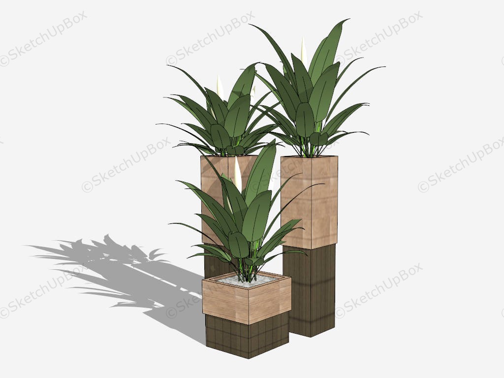 Tall Planter Set sketchup model preview - SketchupBox