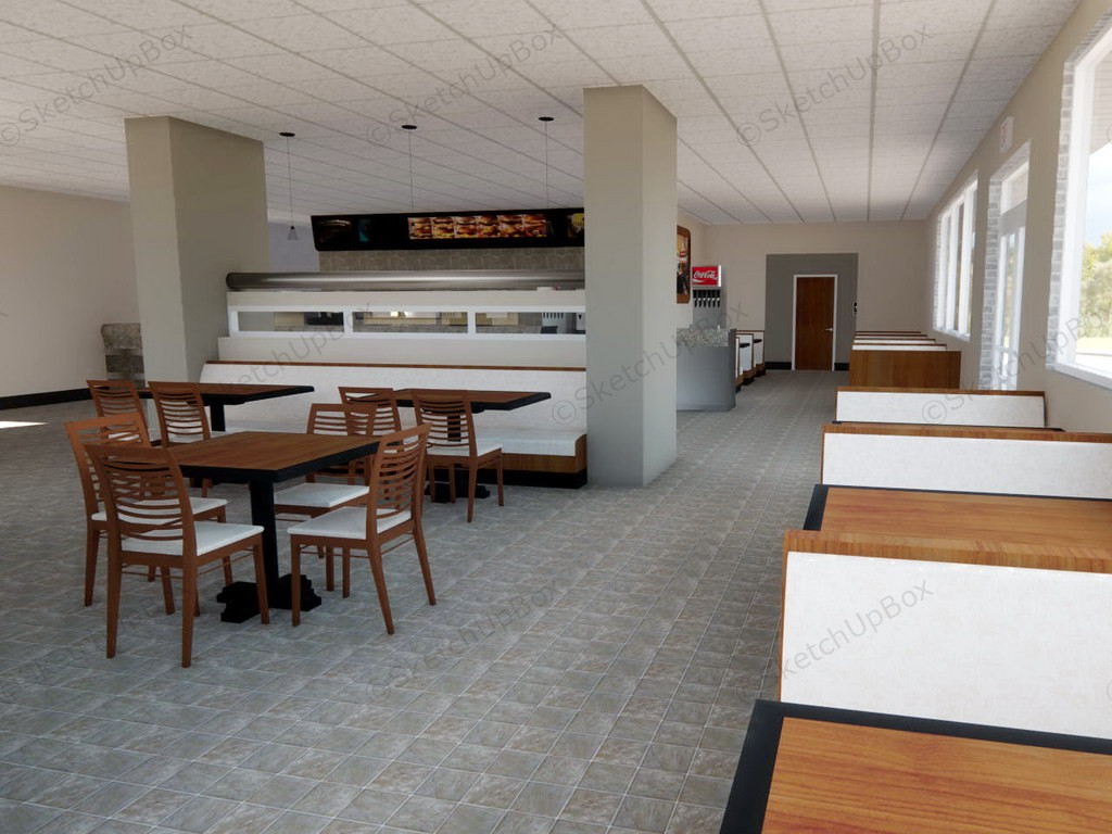 McDonald's Restaurant Exterior And Interior Design sketchup model preview - SketchupBox