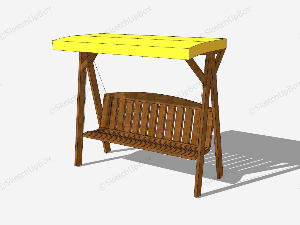 Wooden Patio Swing With Canopy sketchup model preview - SketchupBox