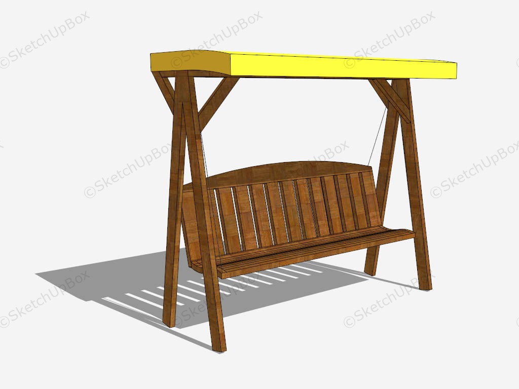 Wooden Patio Swing With Canopy sketchup model preview - SketchupBox