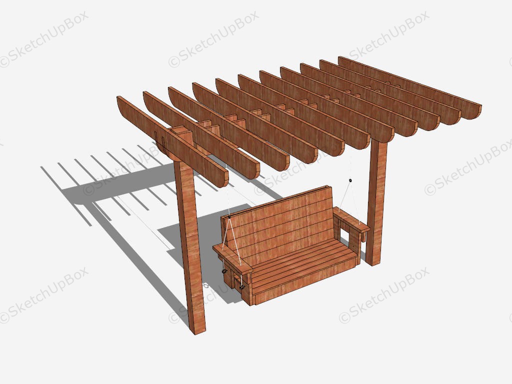 Wooden Garden Swing Seat sketchup model preview - SketchupBox