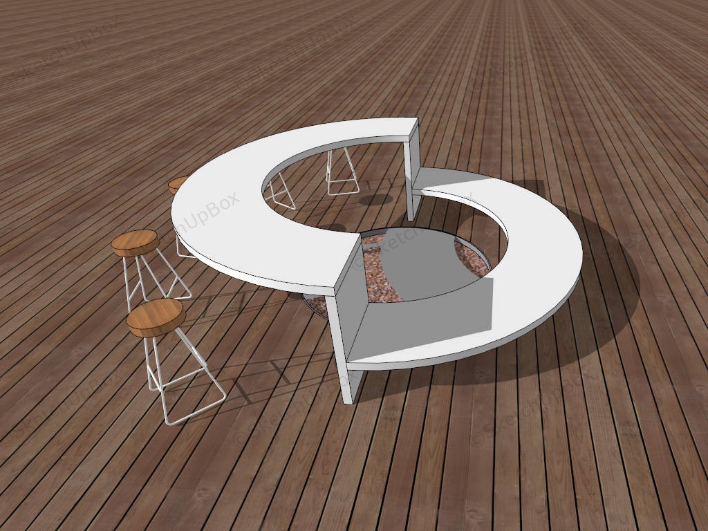 Creative Round Patio Bar sketchup model preview - SketchupBox