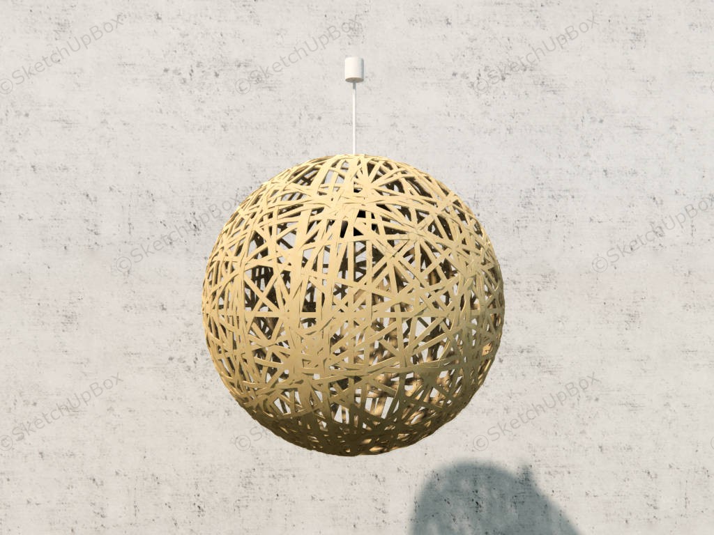 Bamboo Globe Pendant Light sketchup model preview - SketchupBox