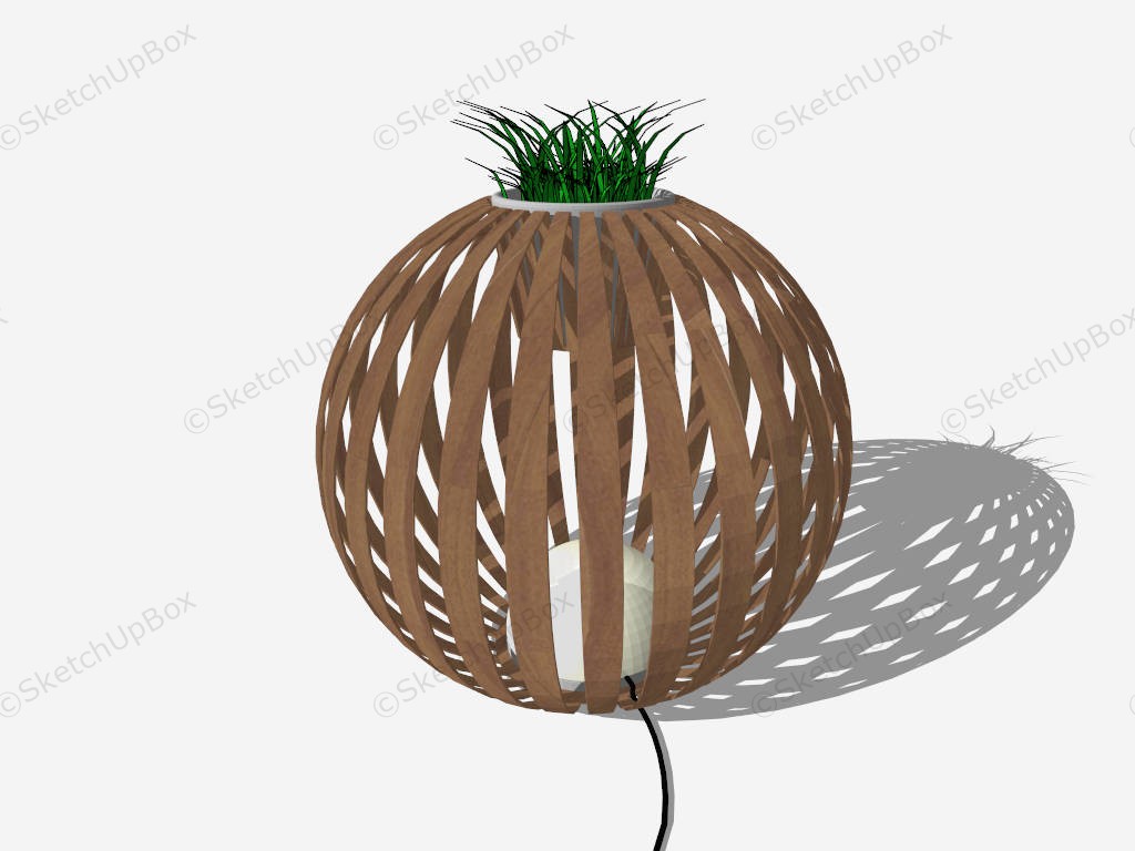 Wood Globe Floor Lamp sketchup model preview - SketchupBox
