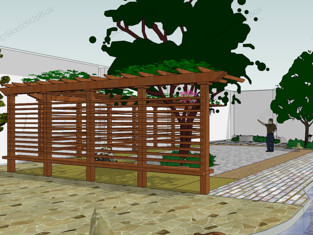 Backyard Pergola Design Ideas sketchup model preview - SketchupBox