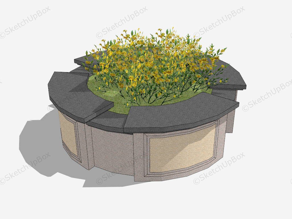 Circular Raised Bed For Front Yard sketchup model preview - SketchupBox