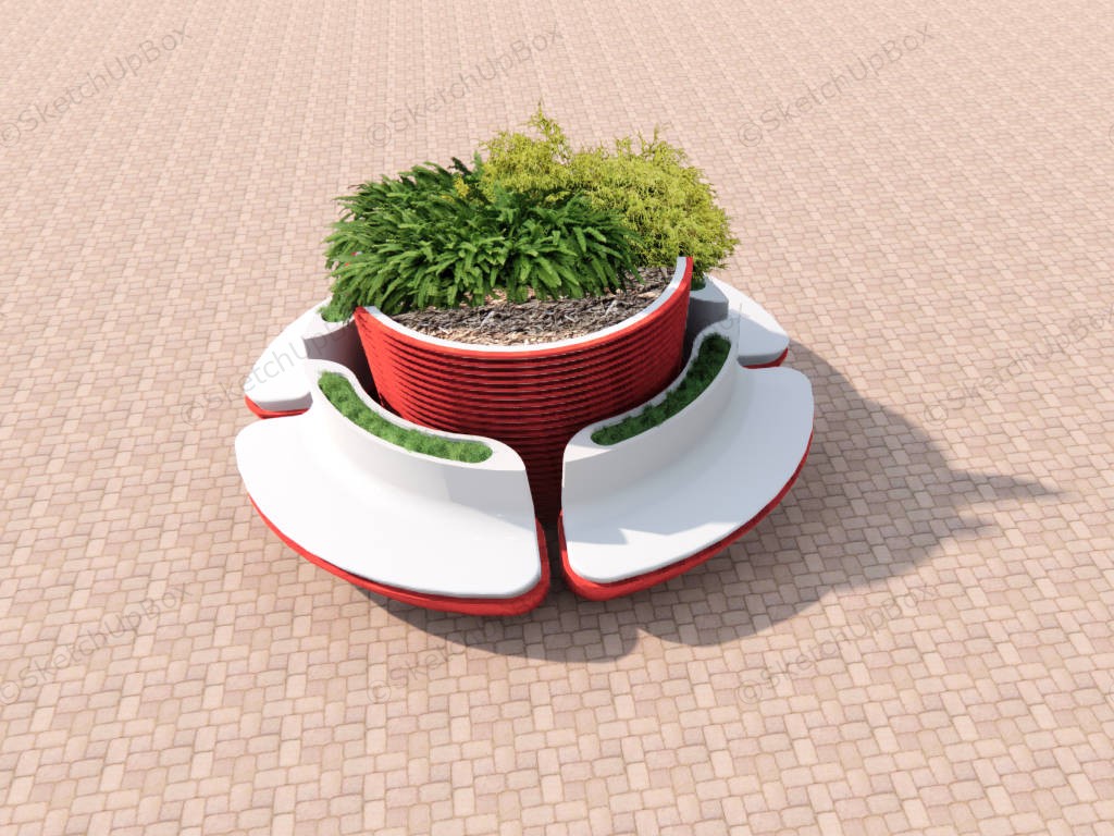 Raised Garden Bed With Seating sketchup model preview - SketchupBox