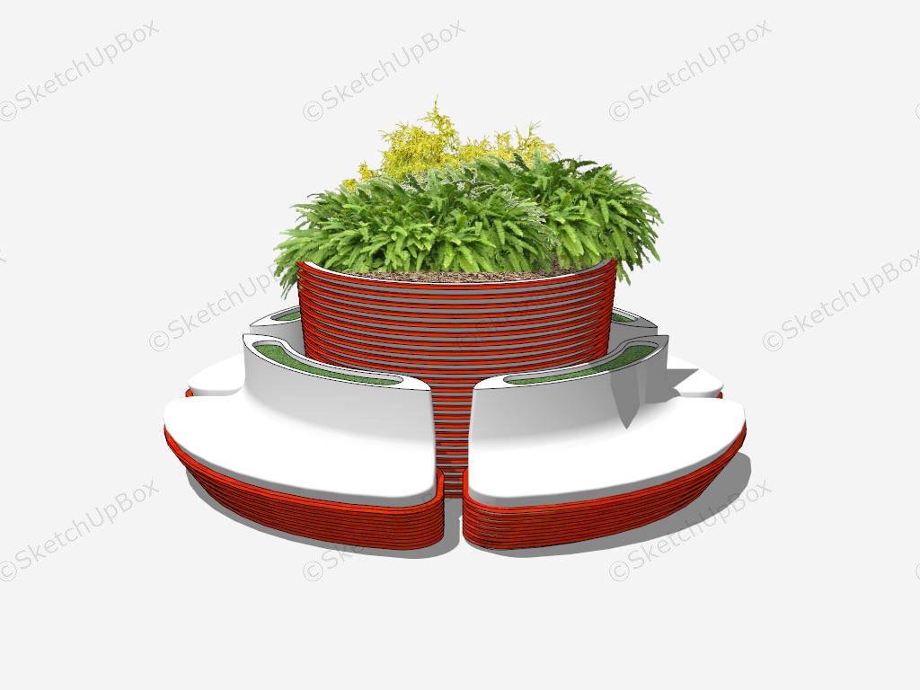 Raised Garden Bed With Seating sketchup model preview - SketchupBox