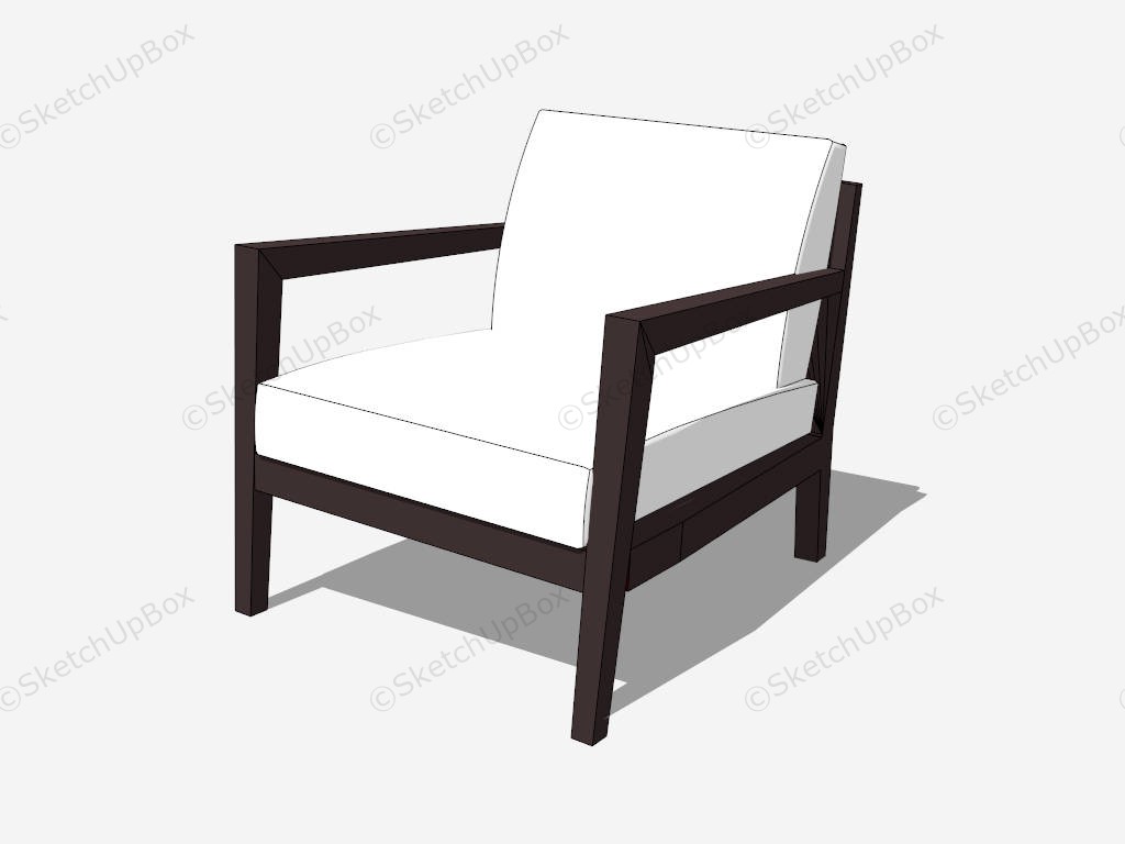 Classic Wood Club Chair sketchup model preview - SketchupBox
