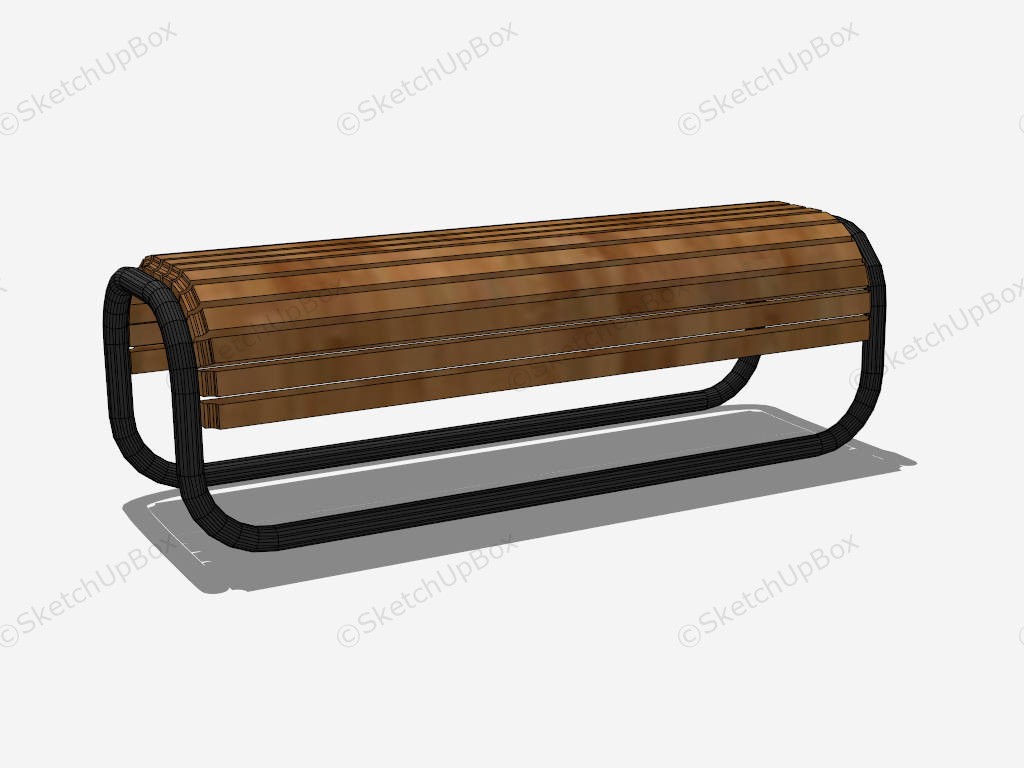 Metal And Wood Park Bench sketchup model preview - SketchupBox