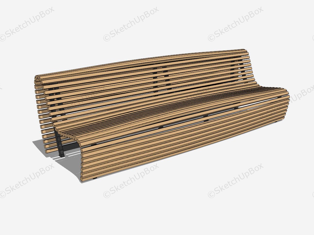 Ergonomic Park Bench sketchup model preview - SketchupBox