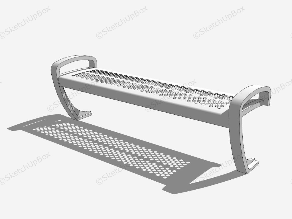Perforated Steel Bench sketchup model preview - SketchupBox