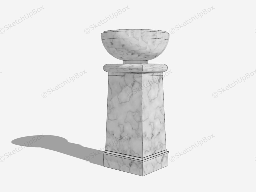 Stone Pedestal Planter sketchup model preview - SketchupBox