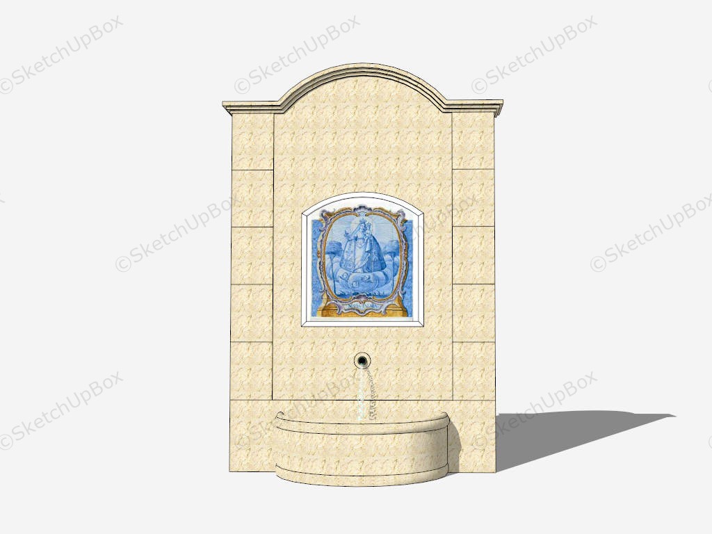 Wall Mount Water Fountain sketchup model preview - SketchupBox