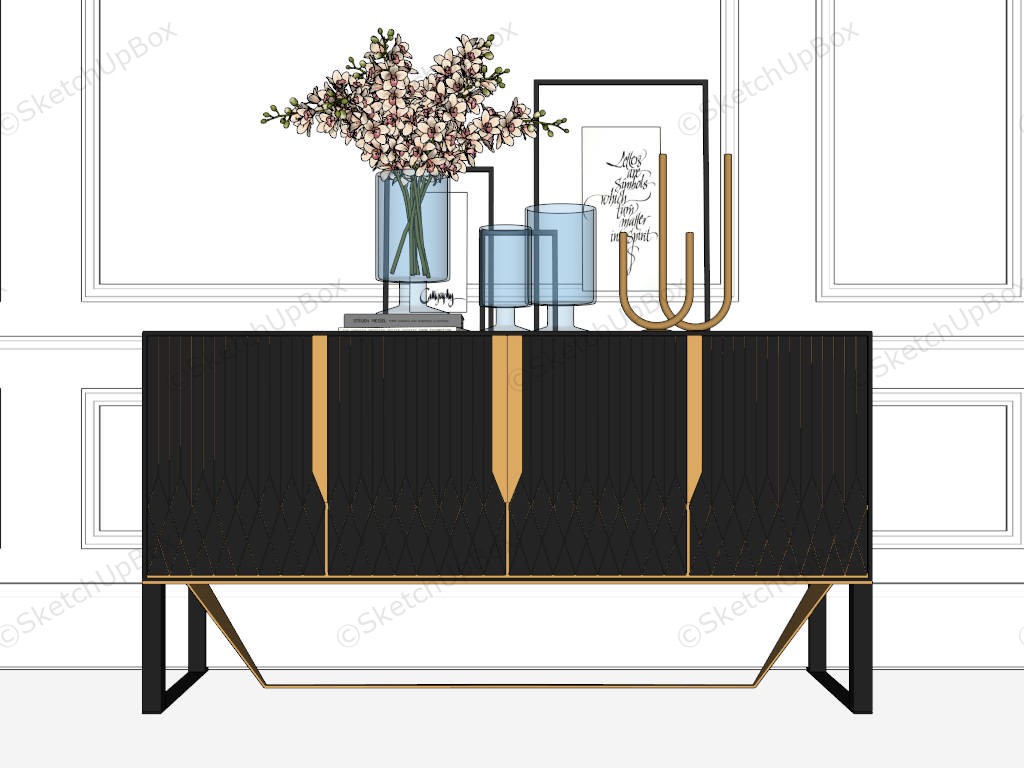 Living Room Accent Console Idea sketchup model preview - SketchupBox