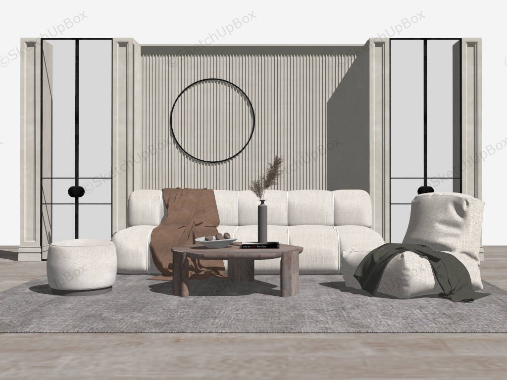 Living Room Bean Bag Idea sketchup model preview - SketchupBox