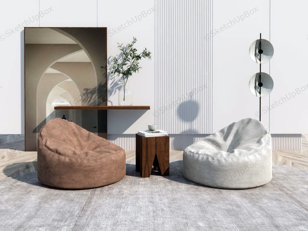 Bean Bag Living Room Set sketchup model preview - SketchupBox