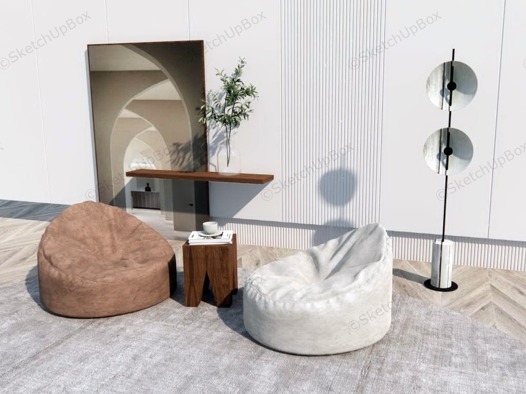 Bean Bag Living Room Set sketchup model preview - SketchupBox