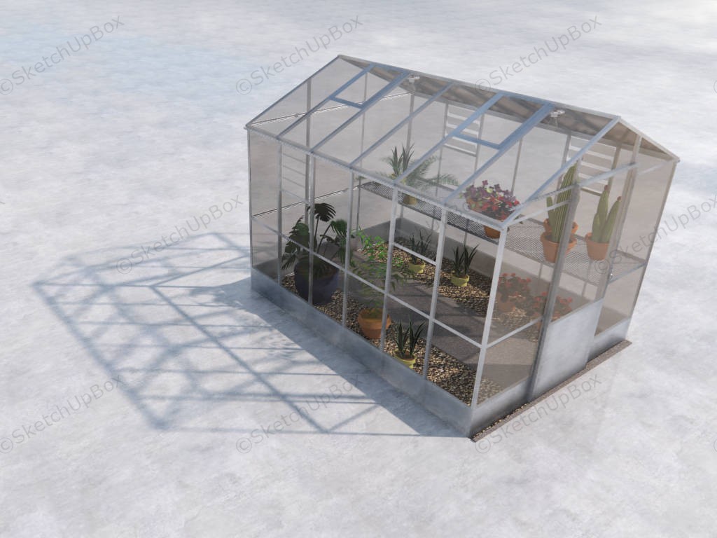 Cottage Greenhouse sketchup model preview - SketchupBox