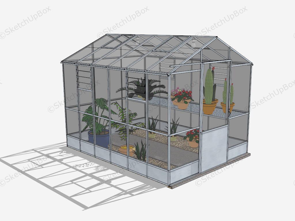 Cottage Greenhouse sketchup model preview - SketchupBox