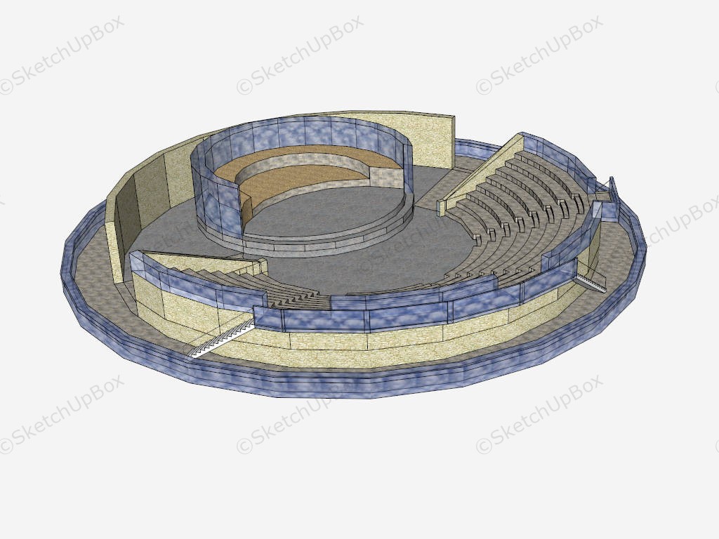 Outdoor Theater sketchup model preview - SketchupBox