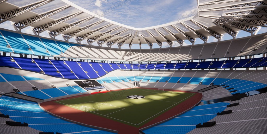 UEFA Stadium sketchup model preview - SketchupBox