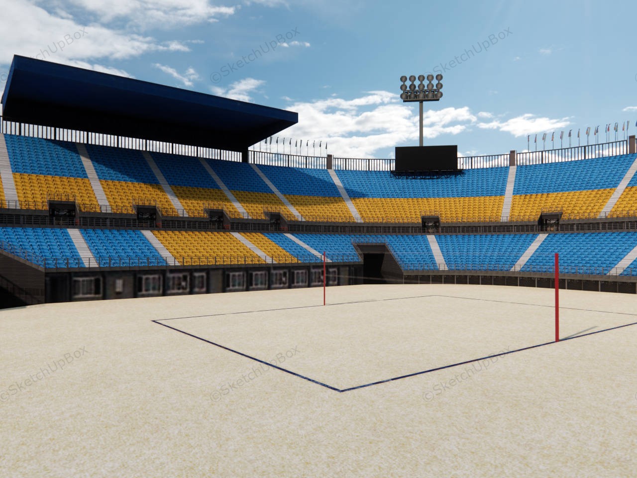 Beach Volleyball Stadium sketchup model preview - SketchupBox