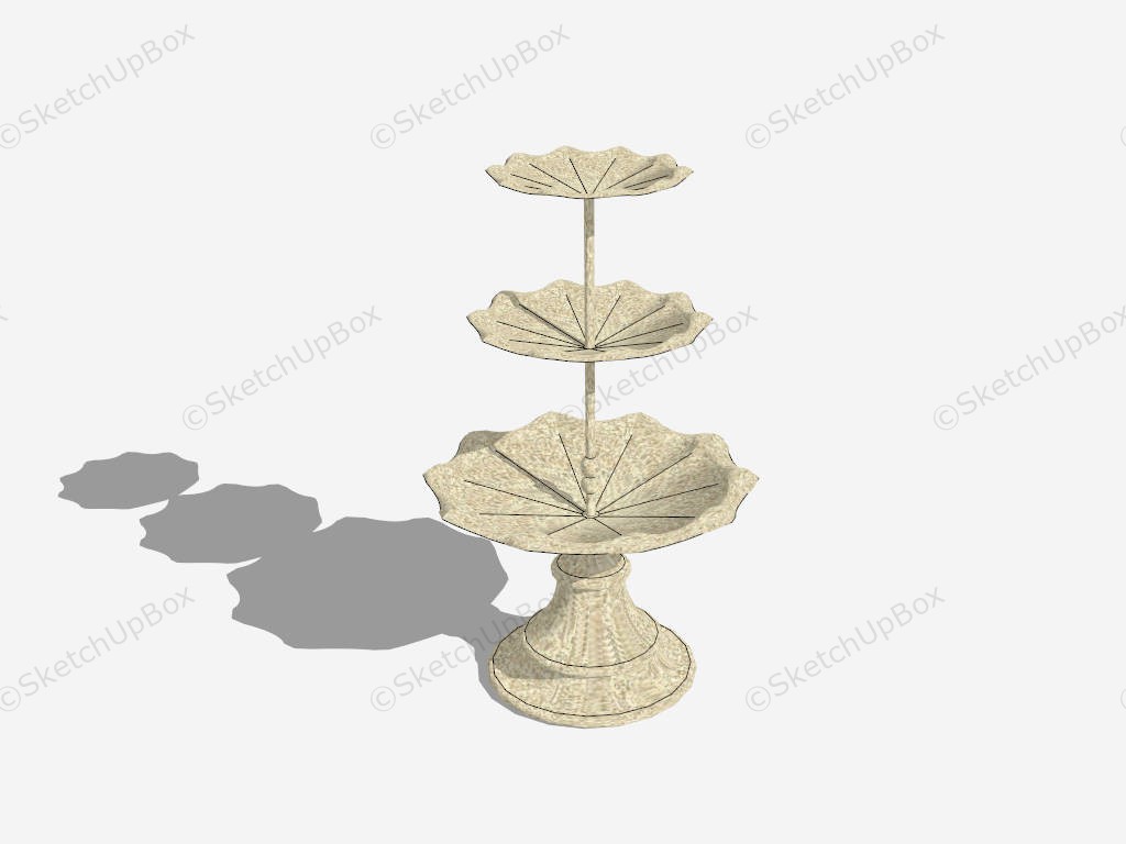 3 Tier Designer Fountain sketchup model preview - SketchupBox