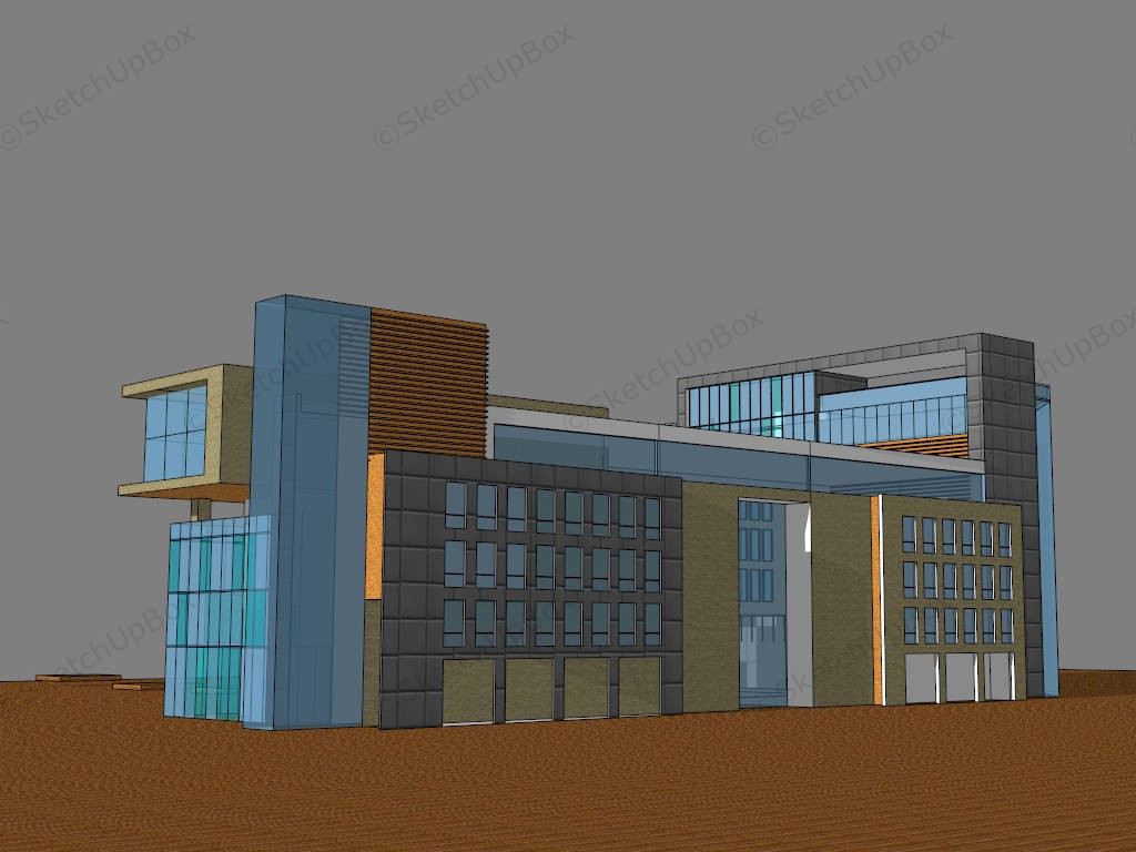 Corporate Office Exterior sketchup model preview - SketchupBox
