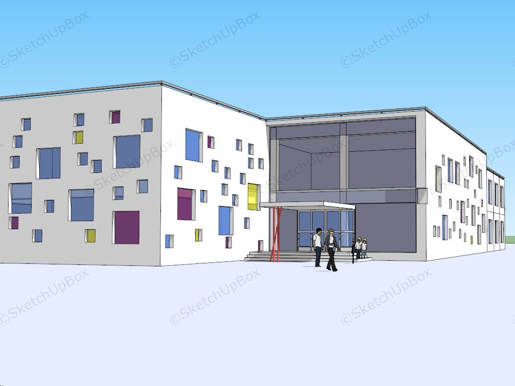 Design Of A Preschool Building sketchup model preview - SketchupBox