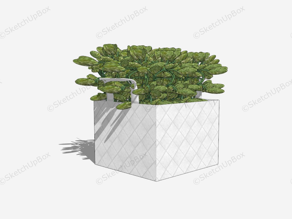 White Vinyl Rectangle Planter Box sketchup model preview - SketchupBox