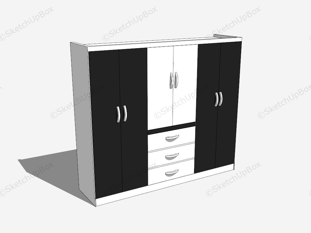 Black And White Wardrobe sketchup model preview - SketchupBox