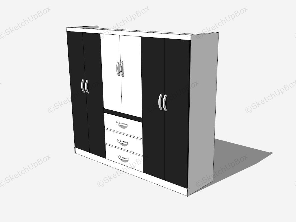 Black And White Wardrobe sketchup model preview - SketchupBox