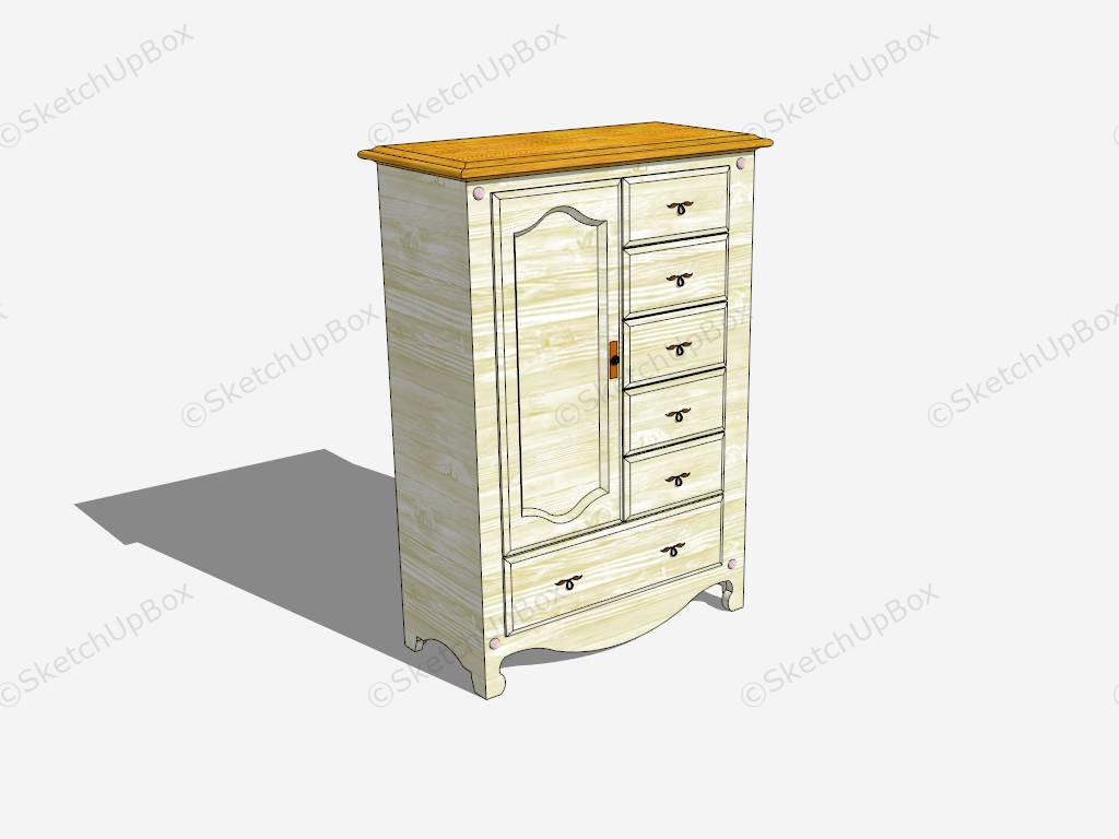 Vintage Armoire Wardrobe sketchup model preview - SketchupBox